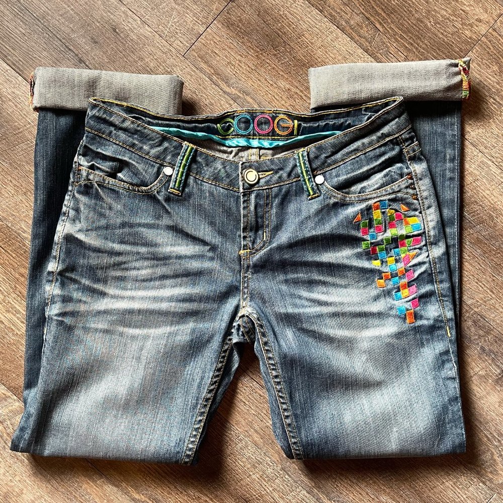 COOGI Colorful Embroidered Jeans - US Women Size 7/8